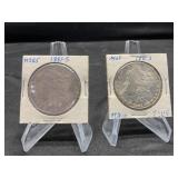 Two 1881-S Morgan Dollar