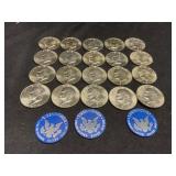 1974-S Roll of Ike Silver $1 BU Roll