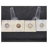 1935,1935,1935D,1935S Mercury Dimes UNC