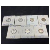 1943 P,P,P,D,D,D,S, UNC Dimes