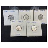 1945 P,D,S,S,S, Dimes UNC