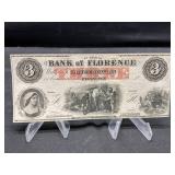 $3 Obsolete Bank of Florence NE