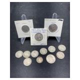 8 Buffalo Nickels plus 35 Cent 90% US Silver