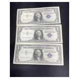 Three 1957 Silver Certificates