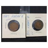 Two Indian Head Cent 1890& 1889