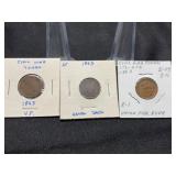 3 Civil War Tokens