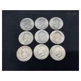 Group of 9 Eisenhower $1 1971-1978