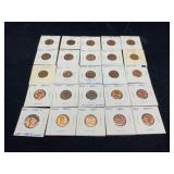 25 Lincoln Pennies