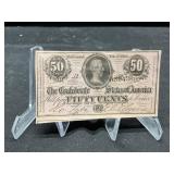50 Cent Confederate Currency