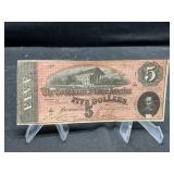 1864 $5 Confederate Note