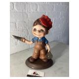 Ceramic Wood Worker Figure