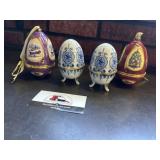 Vintage egg decor and trinket boxes