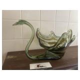 Vintage Blown Glass Swan
