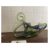 Vintage Blown Glass Swan