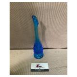 Blue hobnail bud vase