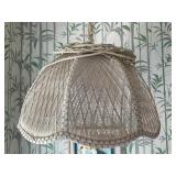 White Wicker Hanging light