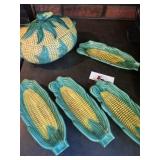 Corn on the cob ceramic trays and server