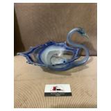 Blown glass swan dish