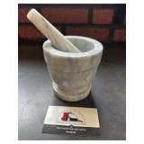 Marble mortar and pestle