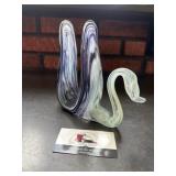 Cherokee glass Sooner slag blue swan