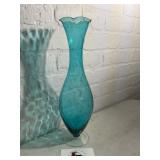MCM Blue Glass Vase