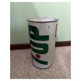 Vintage 7 Up metal trash can