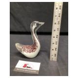 Blown  glass swan paperweight