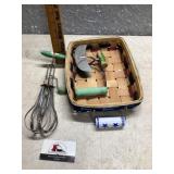 Vintage green handle kitchen utensils