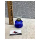 Cobalt, blue kerosene lamp