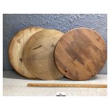 Round wooden tops Approximately 24 inches