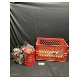 Metal gold crate and miscellaneous