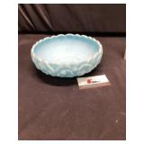 vintage Fenton blue satin water lily casserole