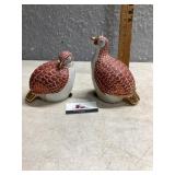 Quail figurines made in Japan, kutani, ceramic