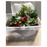 tote of artificial flowers