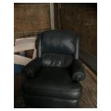 Leather like rocking recliner, dark blue