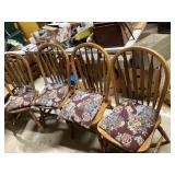 four oak chairs