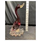 Murano mid-century modern glass duck