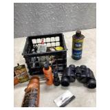 Binoculars and metal cans