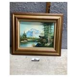 signed acrylic scenic view