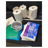 Paper clips, and paper towels