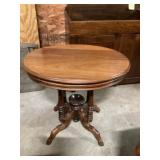 Eastlake Walnut parlor table 29 x 29 1/2