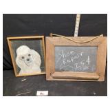 Chalkboard and dog pitcher