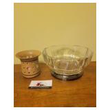 Glass bowl & candle decor