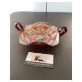 Fenton carnival glass butterfly dish