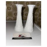Milk glass vases