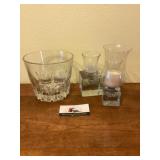 Glass bowl & candles