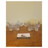 L.e. Smith glass dog holders
