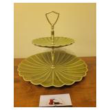 California pottery tier candy dish