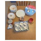 Christmas plates and mugs