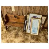 Art work and childï¿½s decor wooden bench